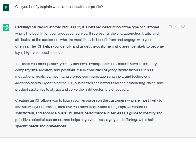 creating ICP in ChatGPT