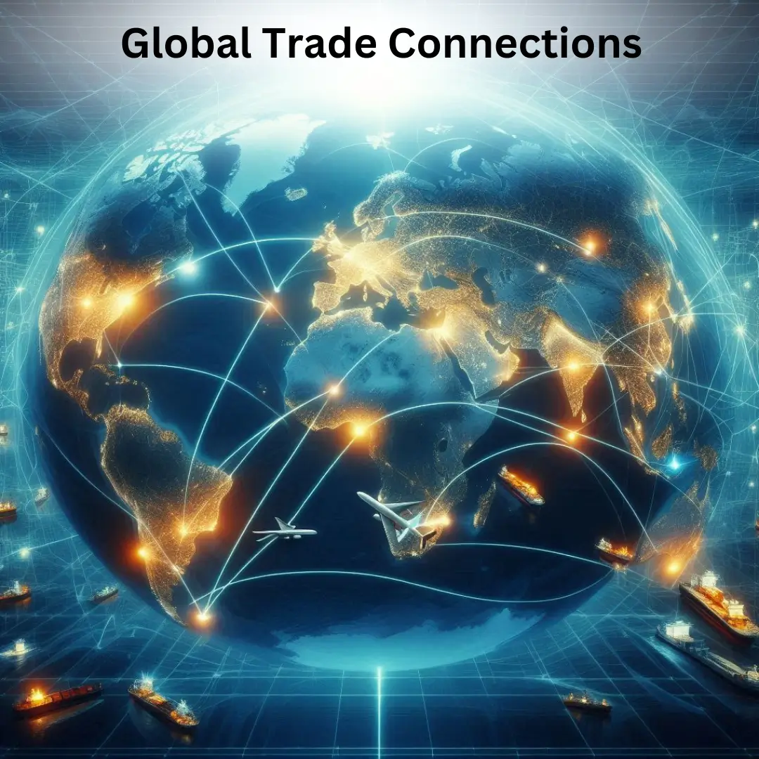 Image showing global trade connections and networks