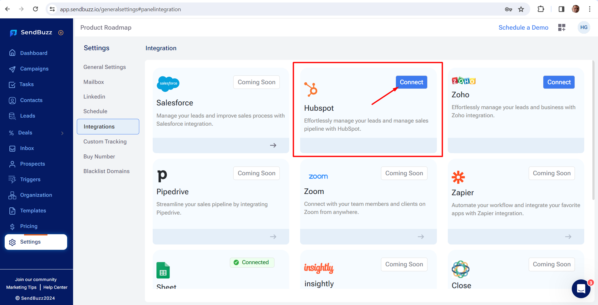 Integrate SendBuzz with HubSpot