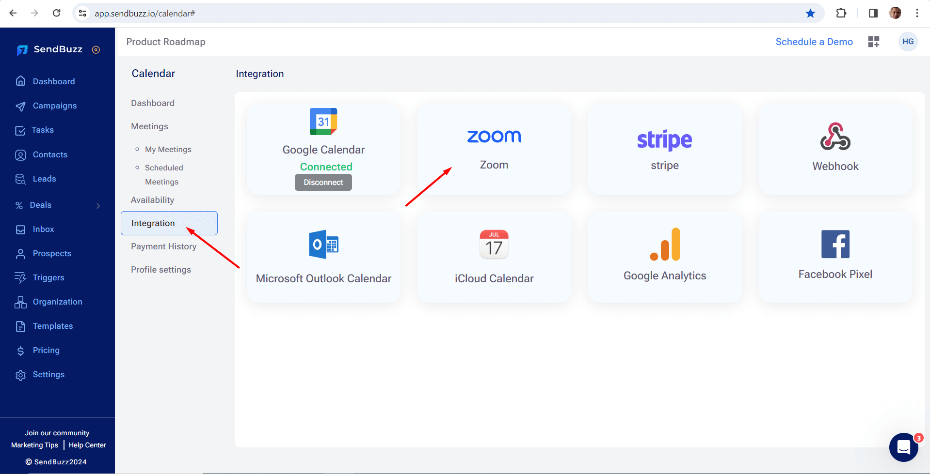 Navigate to Integration