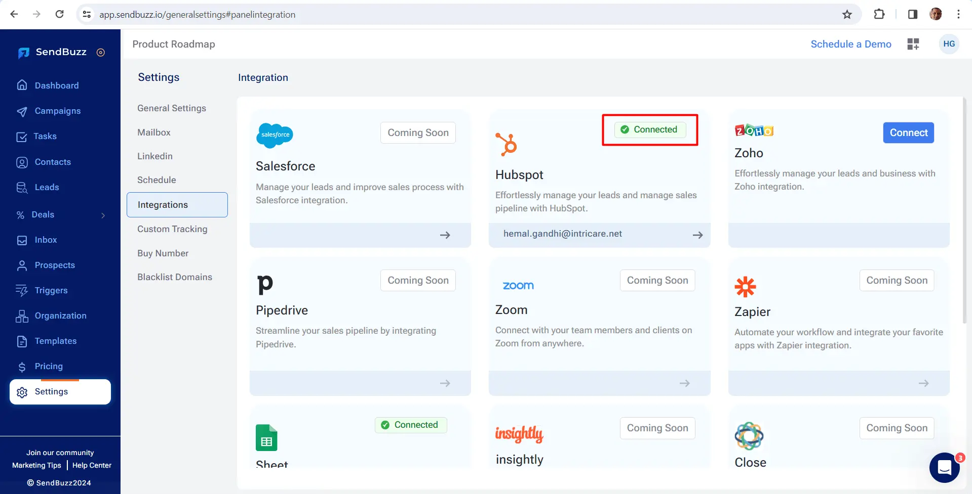 redirect user back Sendbuzz account