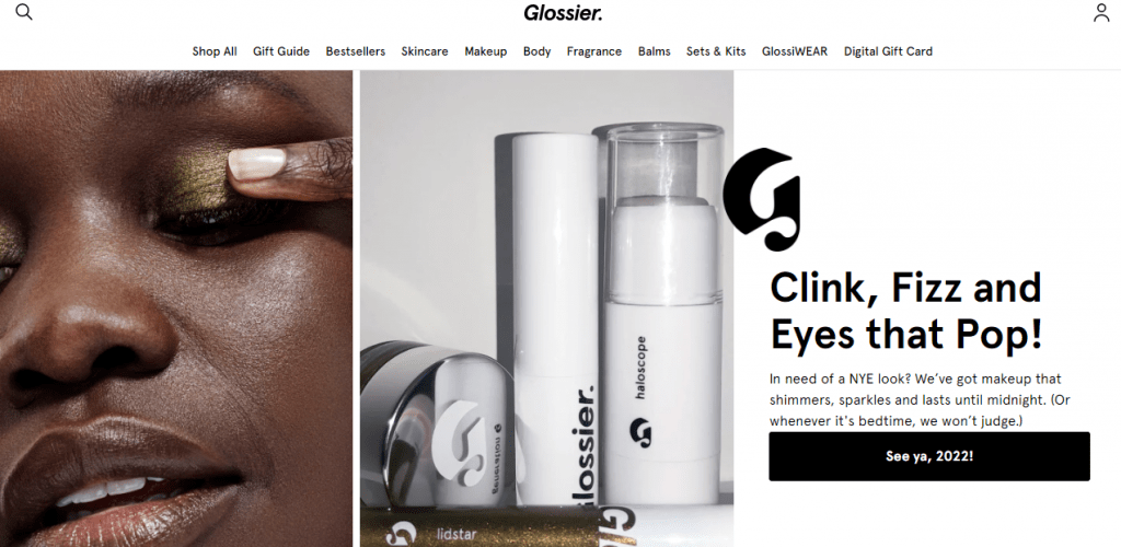 CTA sample of glossier